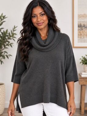 Braeve Charcoal gray cowl-neck sweater